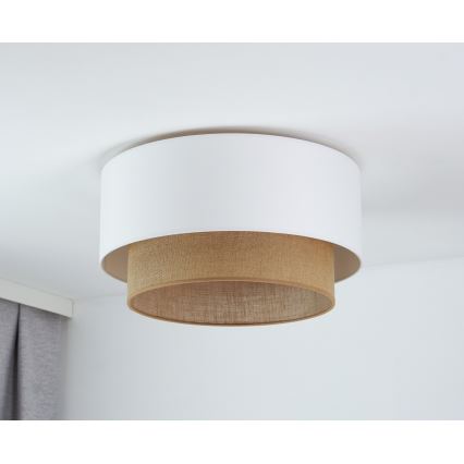 Duolla - Loftlampe BOHO 1xE27/15W/230V diameter 45 cm hvid/brun