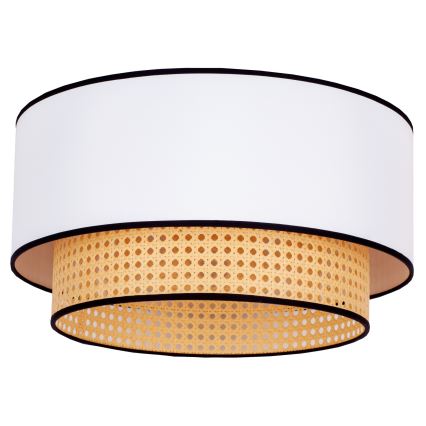 Duolla - Loftlampe BOHO 1xE27/15W/230V diameter 45 cm hvid/Rattan