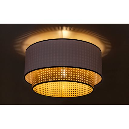 Duolla - Loftlampe BOHO 1xE27/15W/230V diameter 45 cm hvid/Rattan