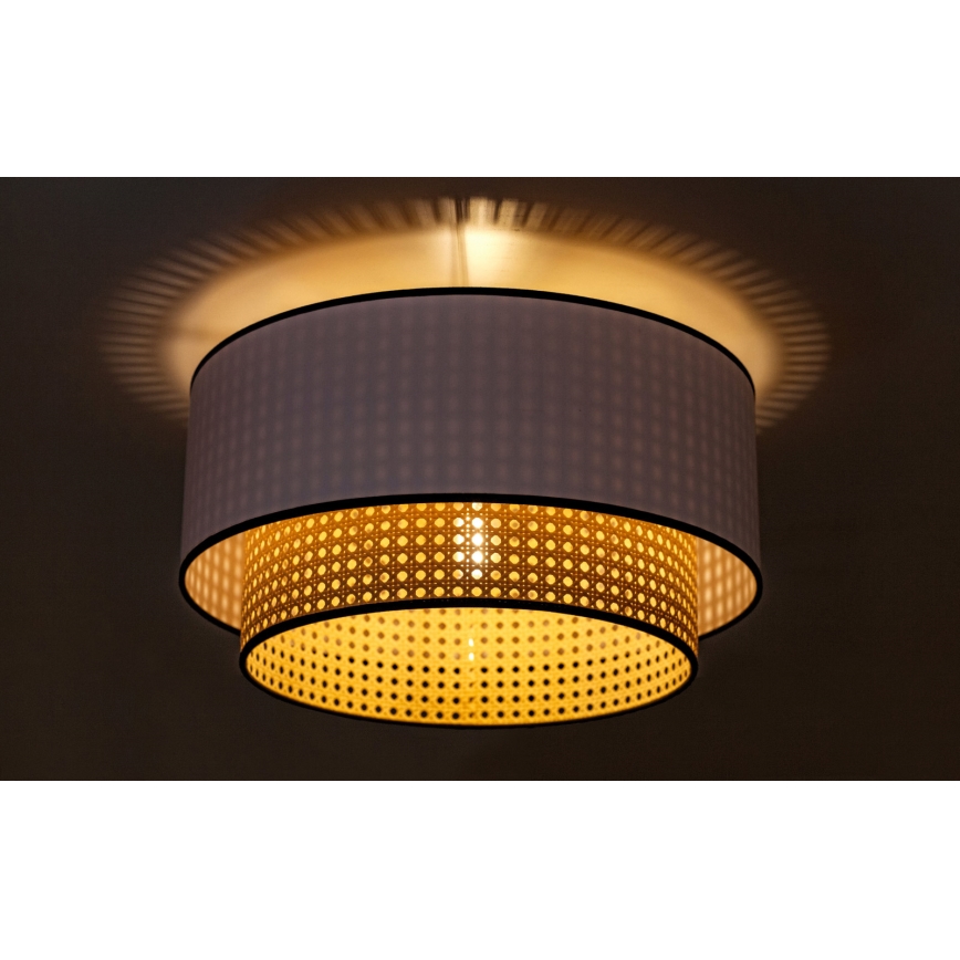 Duolla - Loftlampe BOHO 1xE27/15W/230V diameter 45 cm hvid/Rattan