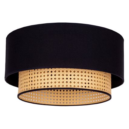 Duolla - Loftlampe BOHO 1xE27/15W/230V diameter 45 cm sort/Rattan