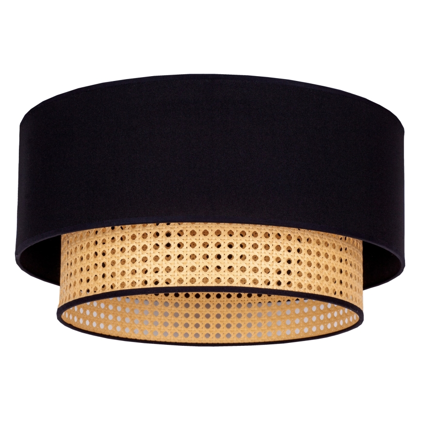 Duolla - Loftlampe BOHO 1xE27/15W/230V diameter 45 cm sort/Rattan