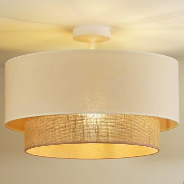 Duolla - Loftlampe BOHO 1xE27/15W/230V Ø 45 cm creme/brun