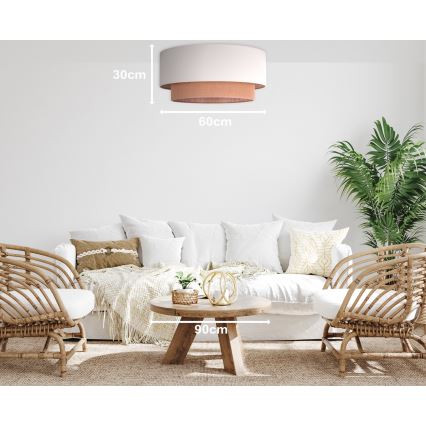 Duolla - Loftlampe BOHO 3xE27/15W/230V diameter 60 cm beige/brun