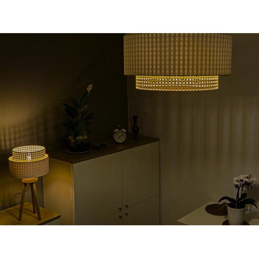 Duolla - Loftlampe BOHO 3xE27/15W/230V diameter 60 cm cremefarvet/Rattan