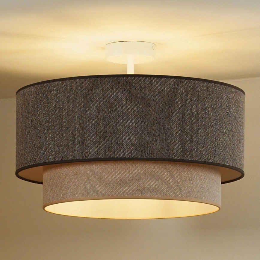 Duolla - Loftlampe BOHO ECO RECYCLING 1xE27/15W/230V diameter 45 cm brun/cremefarvet