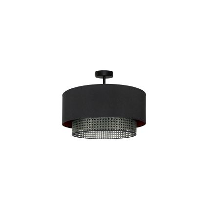 Duolla - Loftlampe BOHO RATTAN 1xE27/15W/230V diameter 45 cm sort