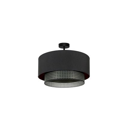 Duolla - Loftlampe BOHO RATTAN 1xE27/15W/230V diameter 45 cm sort