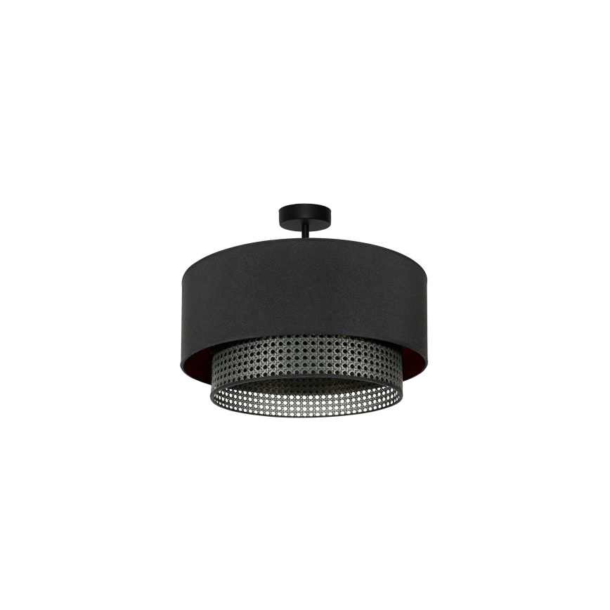 Duolla - Loftlampe BOHO RATTAN 1xE27/15W/230V diameter 45 cm sort