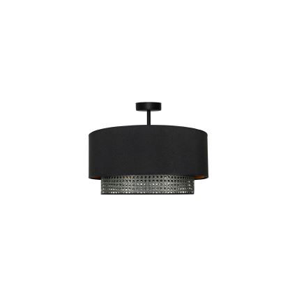 Duolla - Loftlampe BOHO RATTAN 1xE27/15W/230V diameter 45 cm sort
