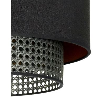 Duolla - Loftlampe BOHO RATTAN 1xE27/15W/230V diameter 45 cm sort