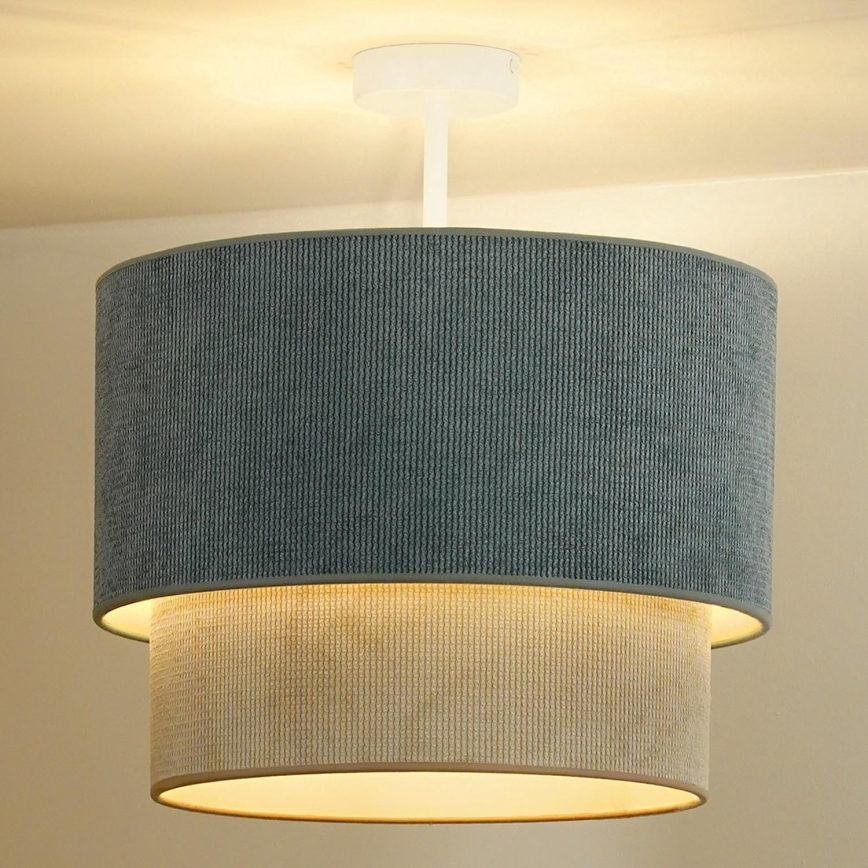 Duolla - Loftlampe CORDUROY 1xE27/15W/230V diameter 40 cm blå/beige