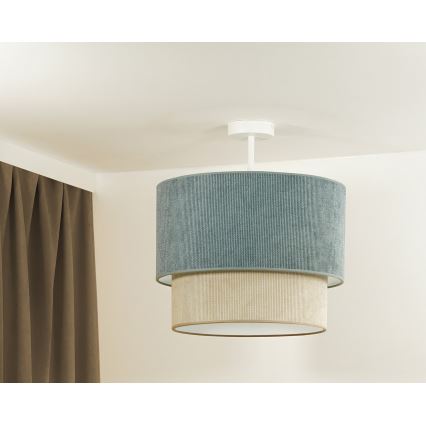 Duolla - Loftlampe CORDUROY 1xE27/15W/230V diameter 40 cm blå/beige