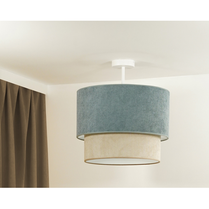 Duolla - Loftlampe CORDUROY 1xE27/15W/230V diameter 40 cm blå/beige