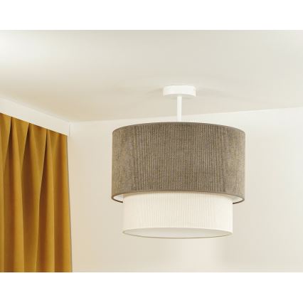 Duolla - Loftlampe CORDUROY 1xE27/15W/230V diameter 40 cm brun/cremefarvet