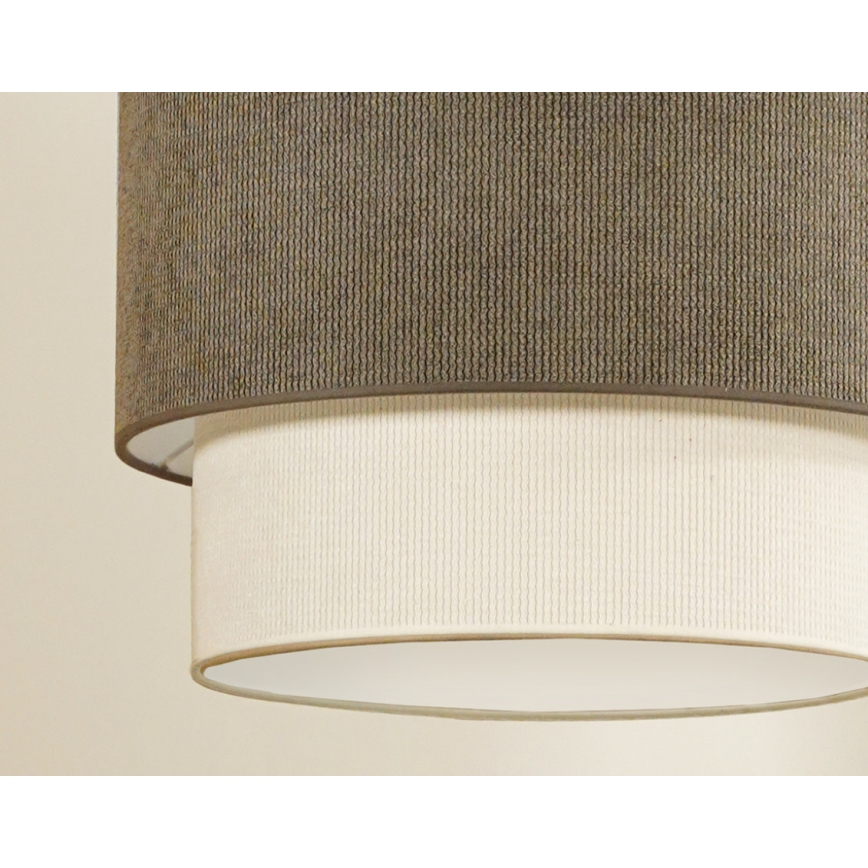Duolla - Loftlampe CORDUROY 1xE27/15W/230V diameter 40 cm brun/cremefarvet