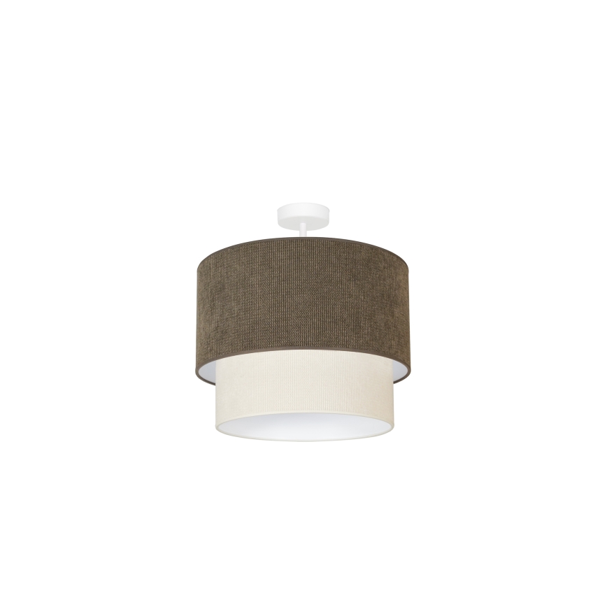 Duolla - Loftlampe CORDUROY 1xE27/15W/230V diameter 40 cm brun/cremefarvet