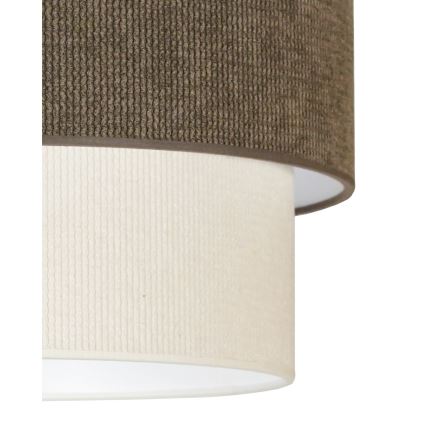 Duolla - Loftlampe CORDUROY 1xE27/15W/230V diameter 40 cm brun/cremefarvet