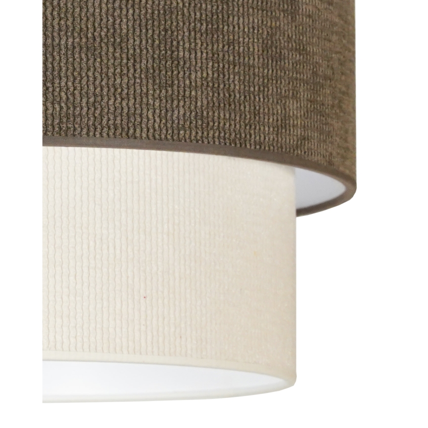 Duolla - Loftlampe CORDUROY 1xE27/15W/230V diameter 40 cm brun/cremefarvet