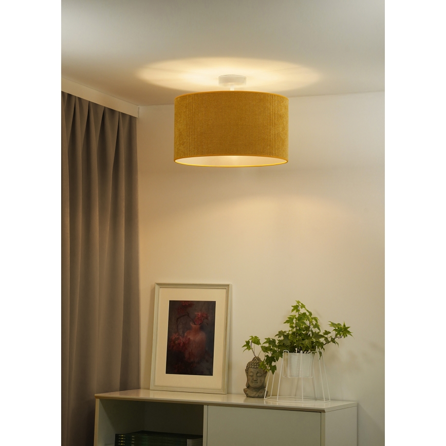 Duolla - Loftlampe CORDUROY 1xE27/15W/230V diameter 40 cm gul
