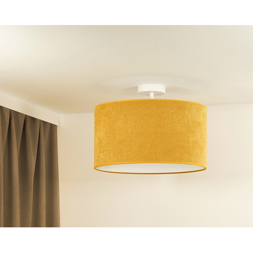Duolla - Loftlampe CORDUROY 1xE27/15W/230V diameter 40 cm gul