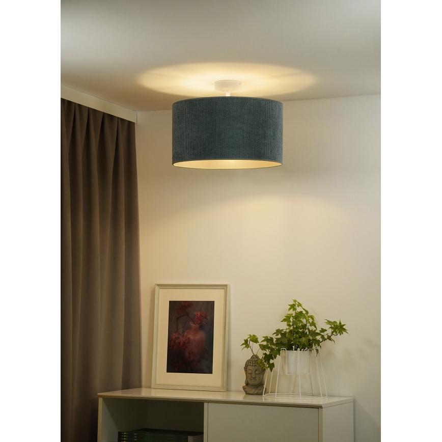 Duolla - Loftlampe CORDUROY 1xE27/15W/230V diameter 40 cm lyseblå