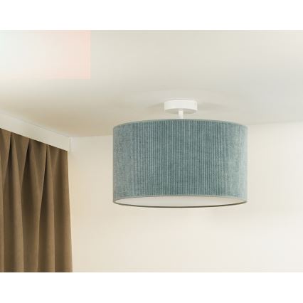 Duolla - Loftlampe CORDUROY 1xE27/15W/230V diameter 40 cm lyseblå
