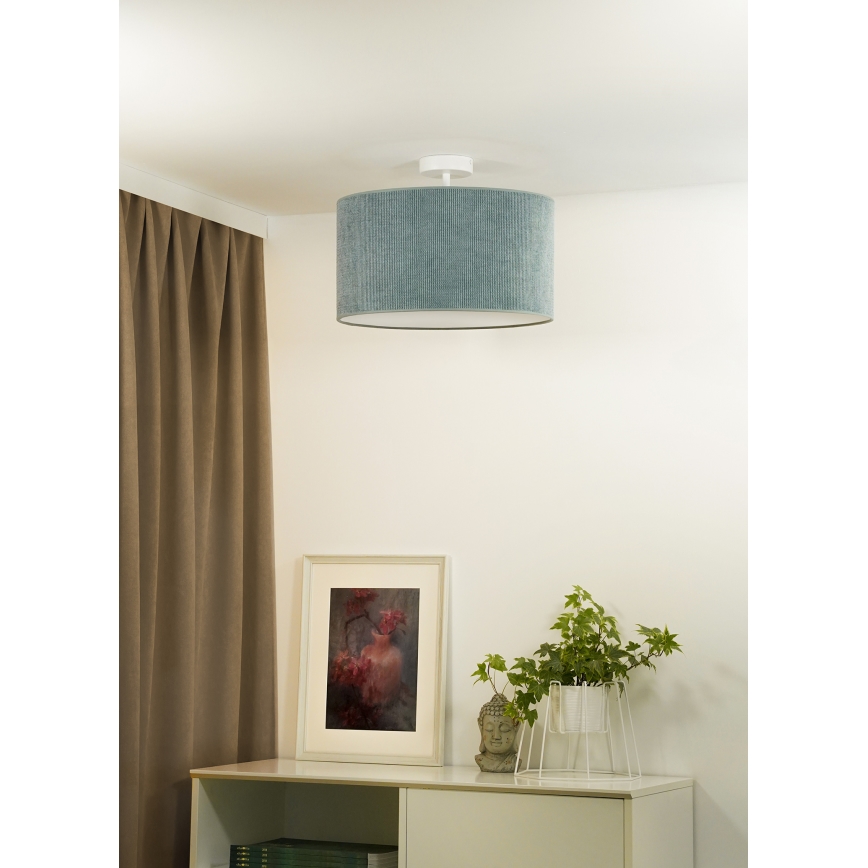 Duolla - Loftlampe CORDUROY 1xE27/15W/230V diameter 40 cm lyseblå