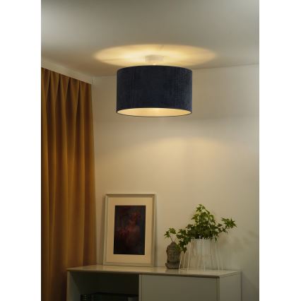 Duolla - Loftlampe CORDUROY 1xE27/15W/230V diameter 40 cm mørkeblå