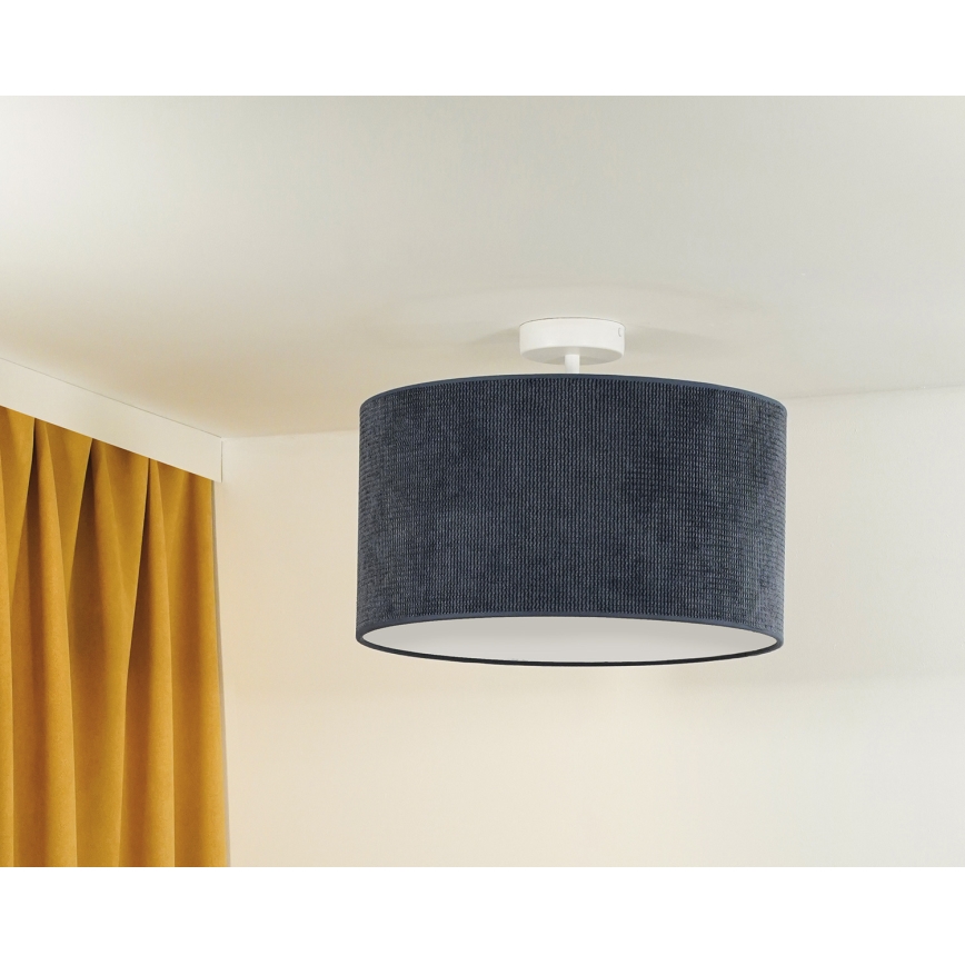 Duolla - Loftlampe CORDUROY 1xE27/15W/230V diameter 40 cm mørkeblå