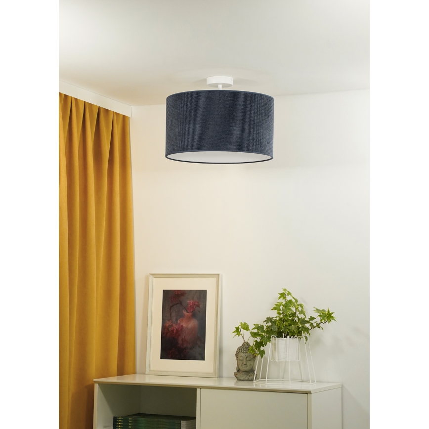 Duolla - Loftlampe CORDUROY 1xE27/15W/230V diameter 40 cm mørkeblå