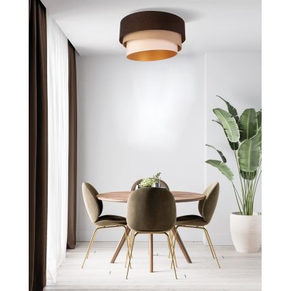 Duolla - Loftlampe DEVON 1xE27/40W/230V diameter 45 cm brun/beige