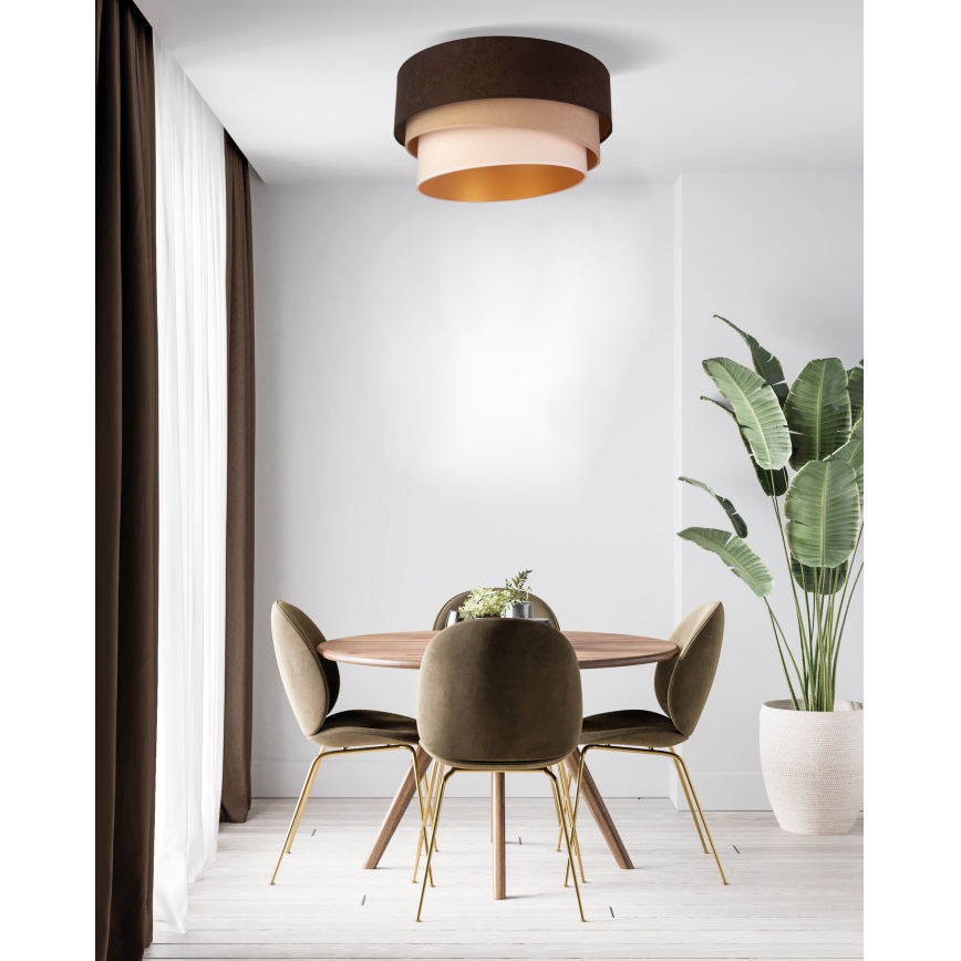Duolla - Loftlampe DEVON 1xE27/40W/230V diameter 45 cm brun/beige