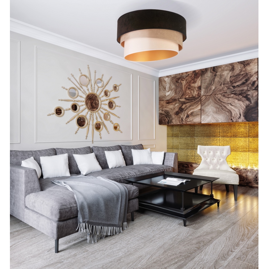 Duolla - Loftlampe DEVON 1xE27/40W/230V diameter 45 cm sort/beige
