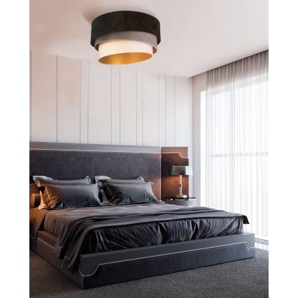 Duolla - Loftlampe DEVON 1xE27/40W/230V diameter 45 cm sort/grå/beige