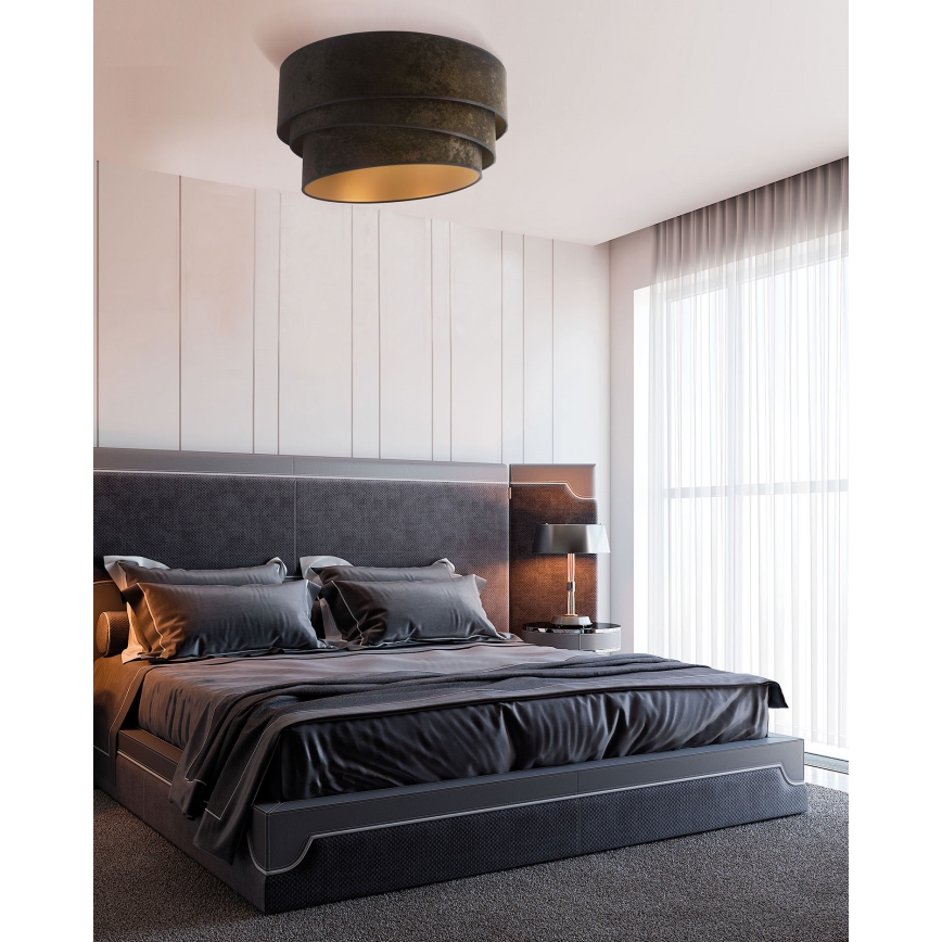 Duolla - Loftlampe DEVON 1xE27/40W/230V diameter 45 cm sort/guldfarvet