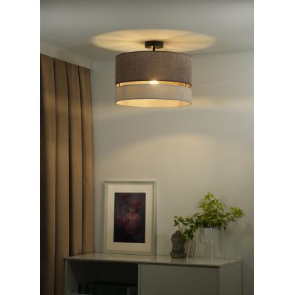 Duolla - Loftlampe DOUBLE 1xE27/15W/230V diameter 40 cm brun/grå