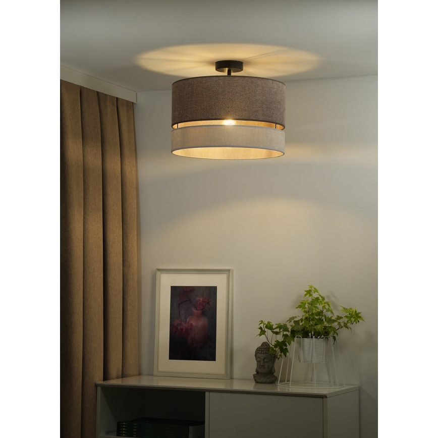 Duolla - Loftlampe DOUBLE 1xE27/15W/230V diameter 40 cm brun/grå