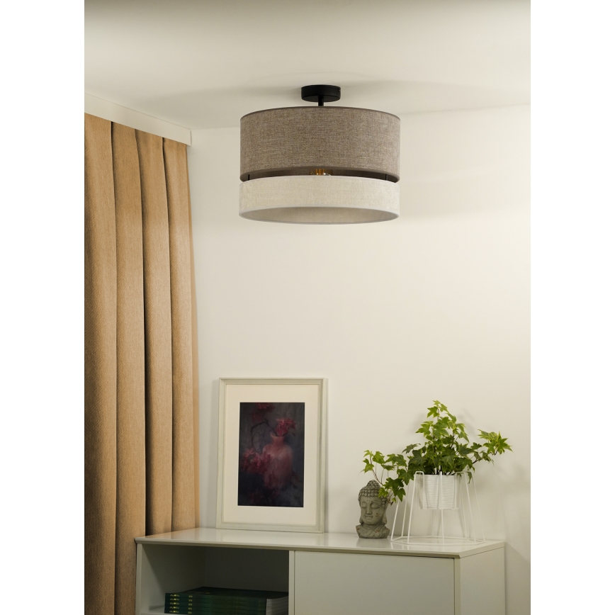 Duolla - Loftlampe DOUBLE 1xE27/15W/230V diameter 40 cm brun/grå