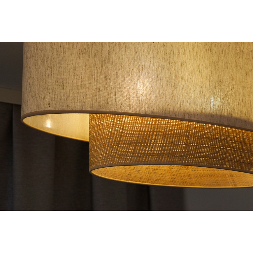 Duolla - Loftlampe DOUBLE OVAL NATURE 2xE27/15W/230V cremefarvet/beige