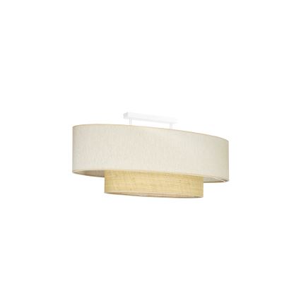 Duolla - Loftlampe DOUBLE OVAL NATURE 2xE27/15W/230V cremefarvet/beige