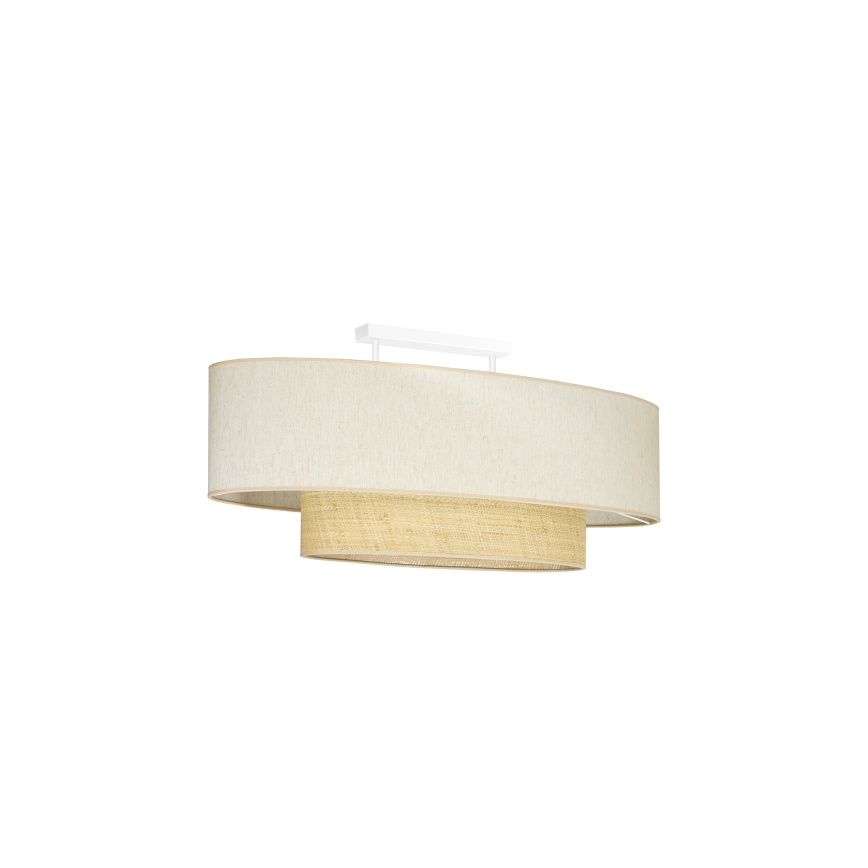 Duolla - Loftlampe DOUBLE OVAL NATURE 2xE27/15W/230V cremefarvet/beige