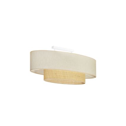 Duolla - Loftlampe DOUBLE OVAL NATURE 2xE27/15W/230V cremefarvet/beige