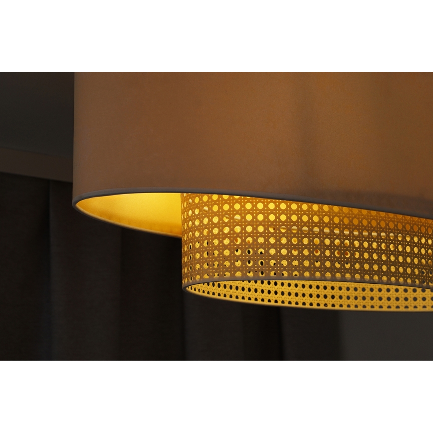 Duolla - Loftlampe DOUBLE OVAL RATTAN 2xE27/15W/230V cremefarvet/Rattan