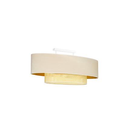 Duolla - Loftlampe DOUBLE OVAL RATTAN 2xE27/15W/230V cremefarvet/Rattan