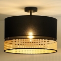 Duolla - Loftlampe DOUBLE RATTAN 1xE27/15W/230V diameter 40 cm sort/beige