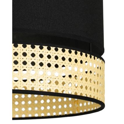 Duolla - Loftlampe DOUBLE RATTAN 1xE27/15W/230V diameter 40 cm sort/beige