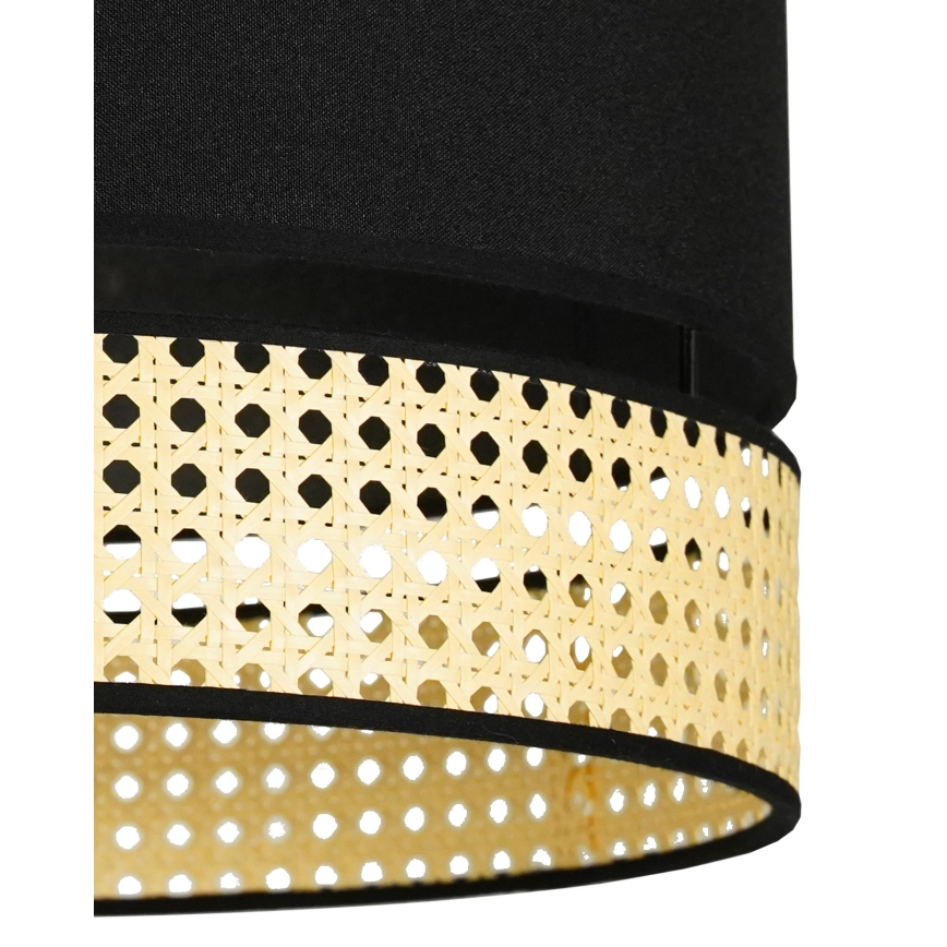 Duolla - Loftlampe DOUBLE RATTAN 1xE27/15W/230V diameter 40 cm sort/beige