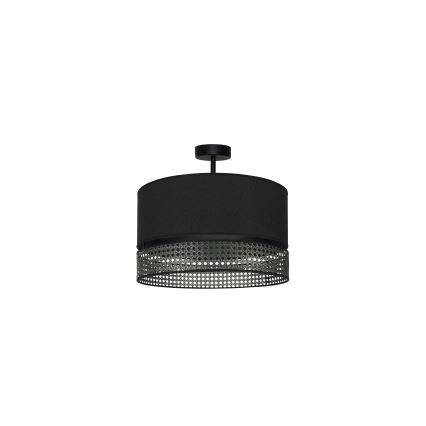 Duolla - Loftlampe DOUBLE RATTAN 1xE27/15W/230V diameter 40 cm sort