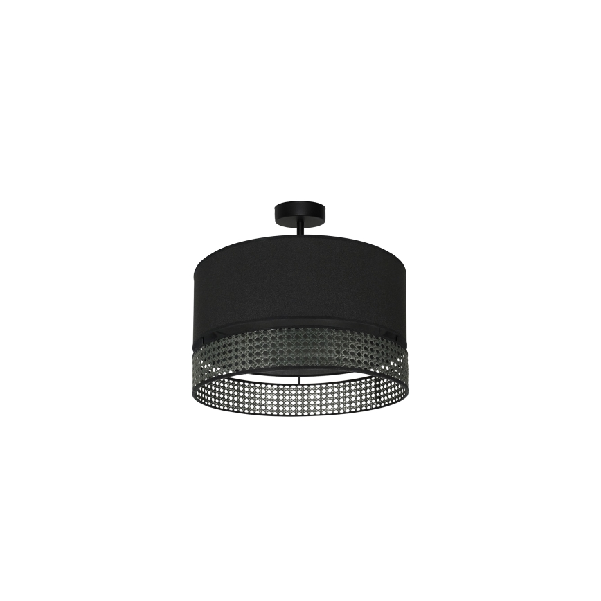 Duolla - Loftlampe DOUBLE RATTAN 1xE27/15W/230V diameter 40 cm sort